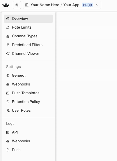 Stream Chat Dashboard sidebar detail