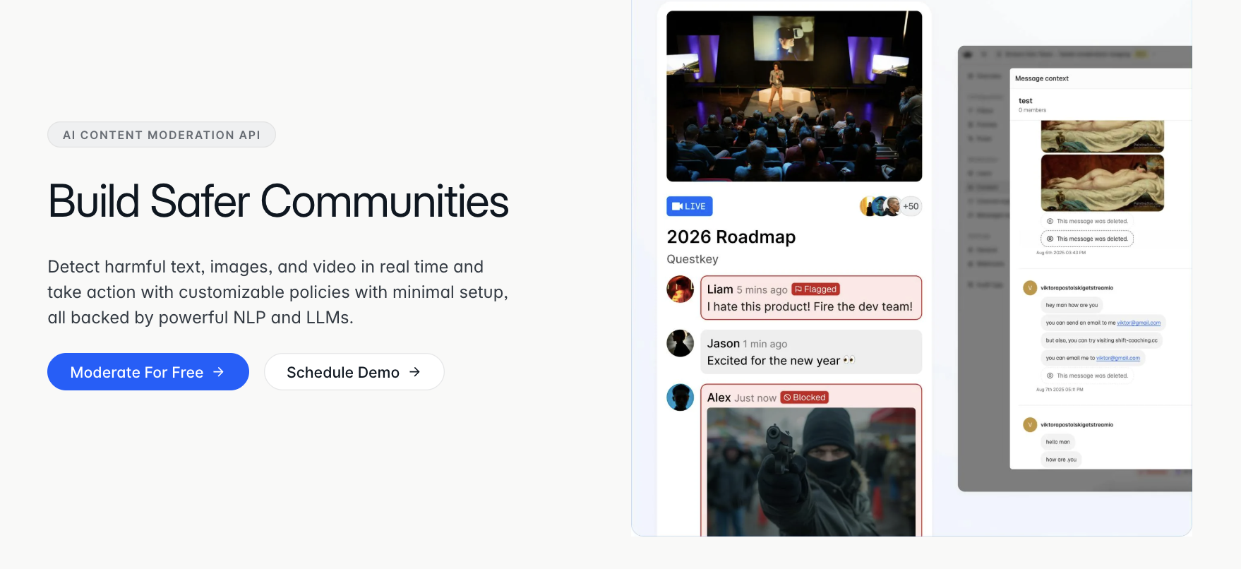 Stream AI Moderation dashboard