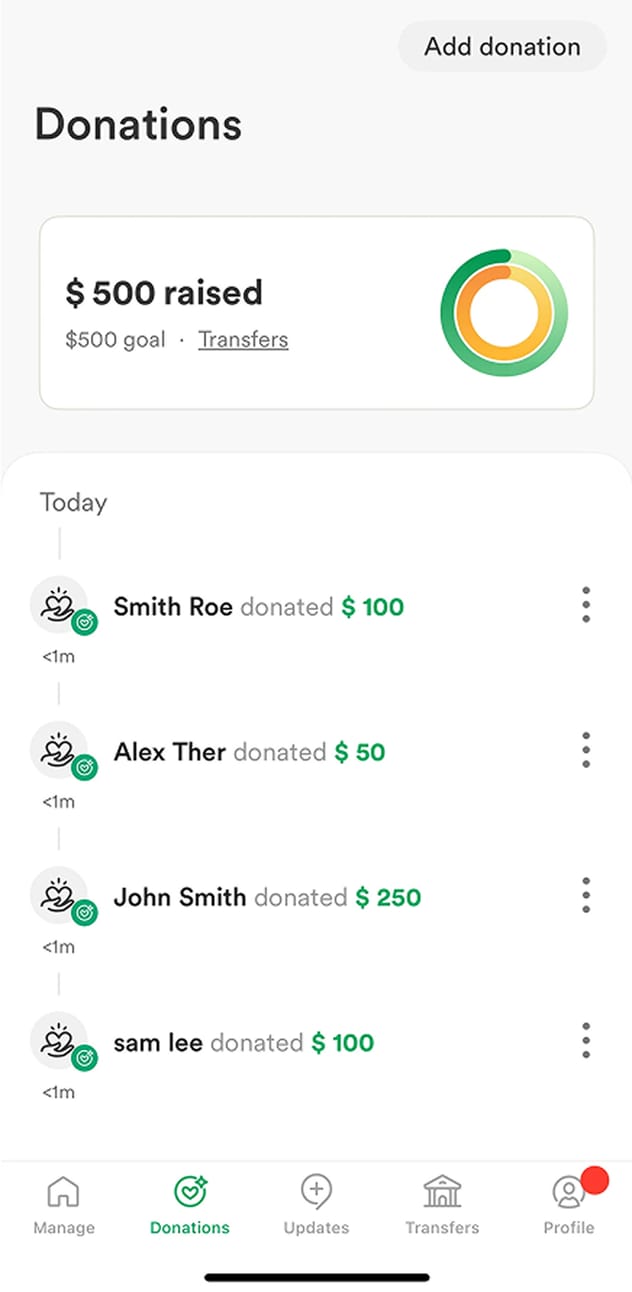 GoFundMe, built on Stream