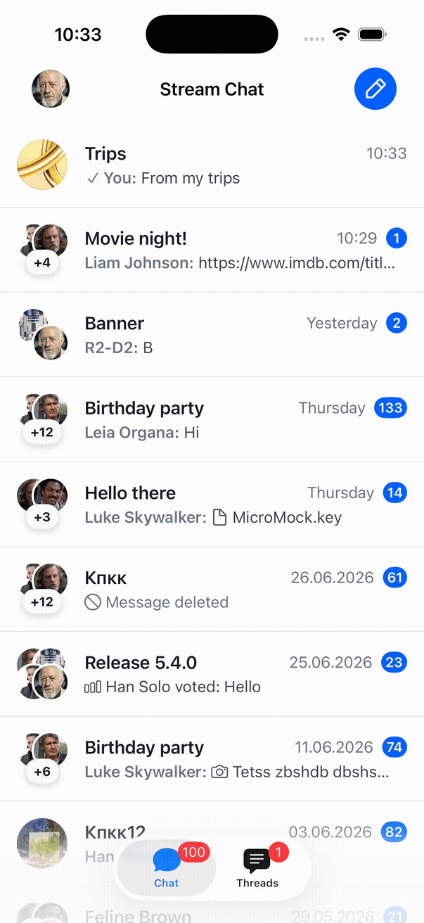 Preview of the finished SwiftUI chat app