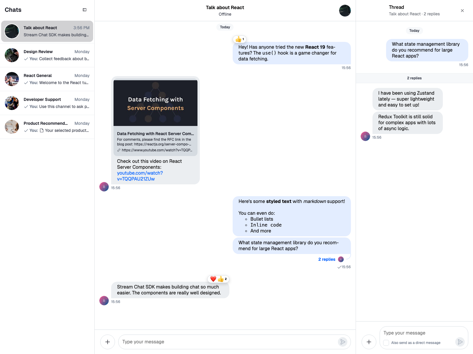 Stream Chat React Overview with Pointers