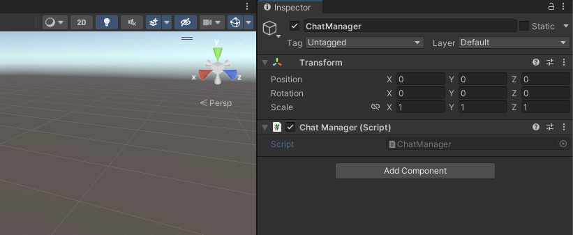 Attached script to game object