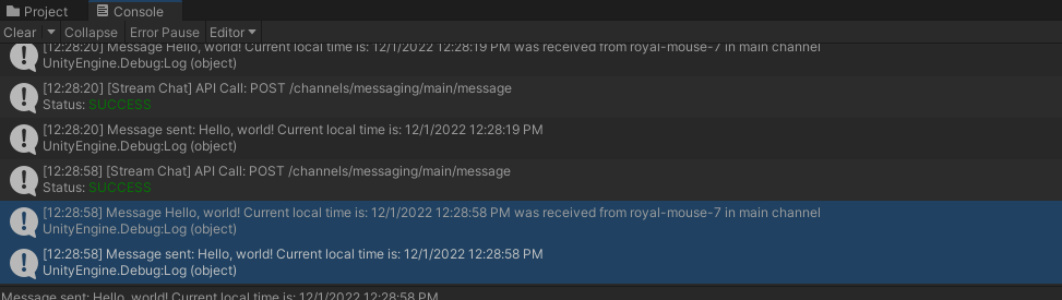 New message confirmation