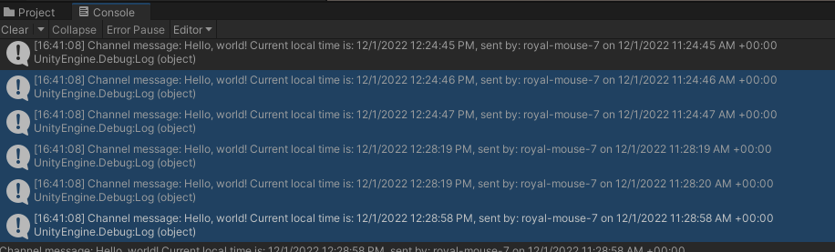 New message confirmation