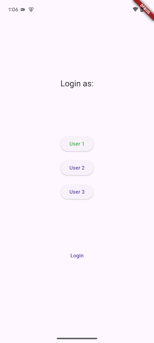 Ringing Sample Login Screen
