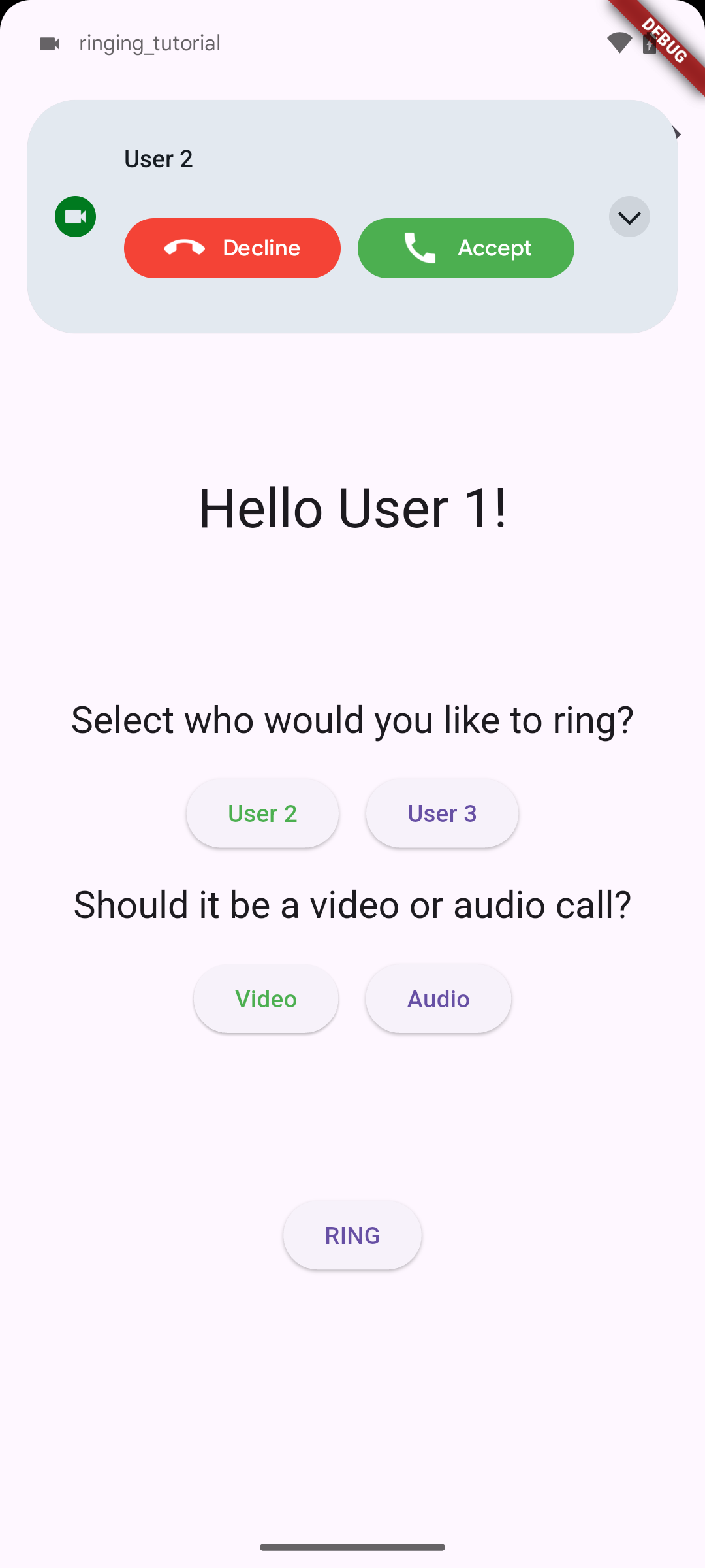 Ringing Sample Incoming Call