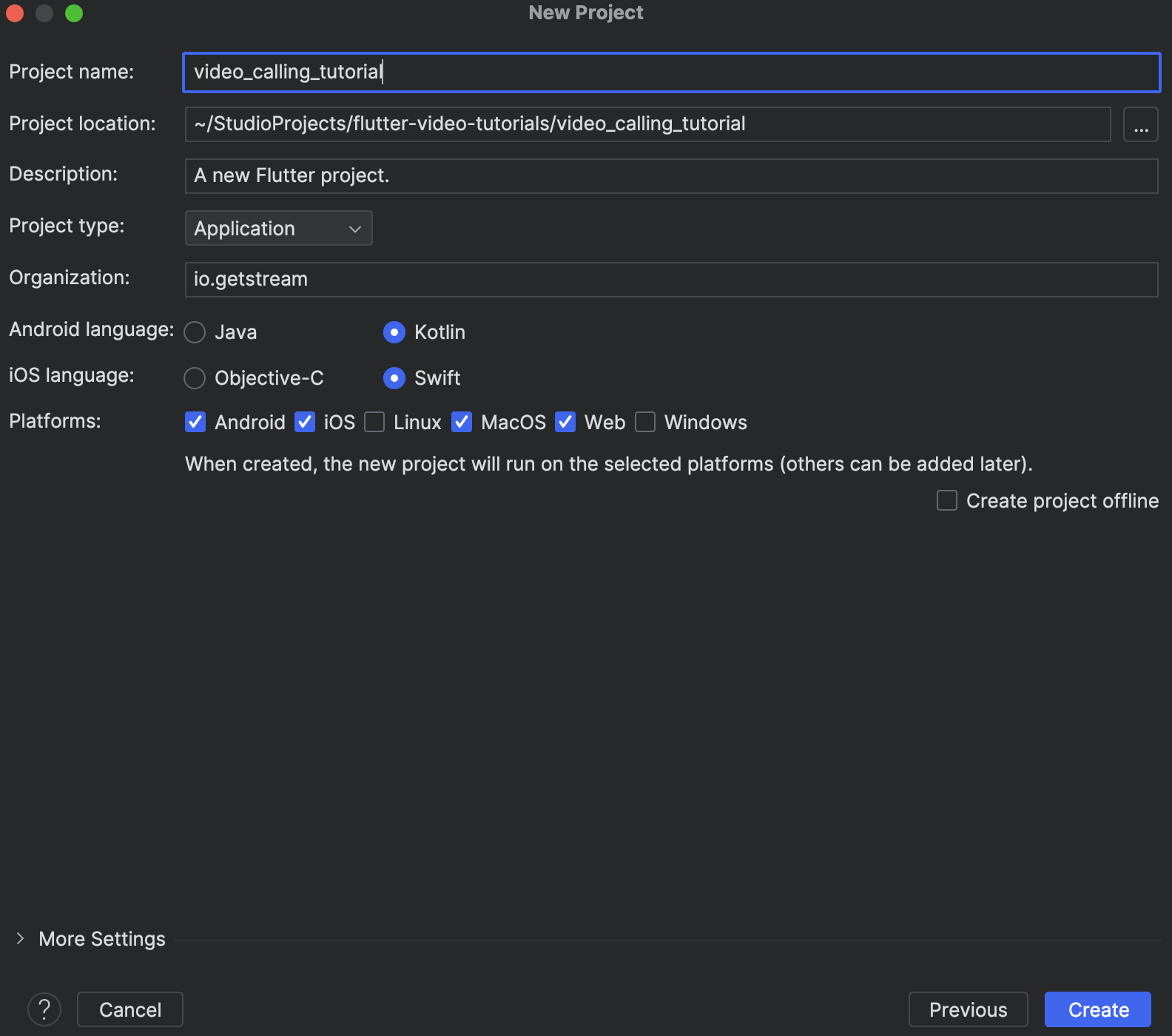 Create Flutter Project