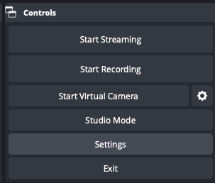 Screenshot shows OBS settings