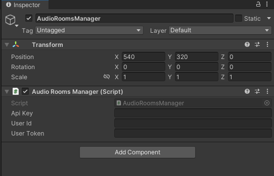 GameObject with attached AudioRoomsManager.cs script