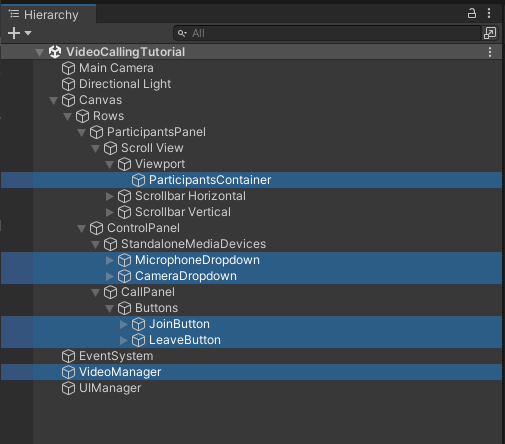 References Scene Hierarchy Game Object
