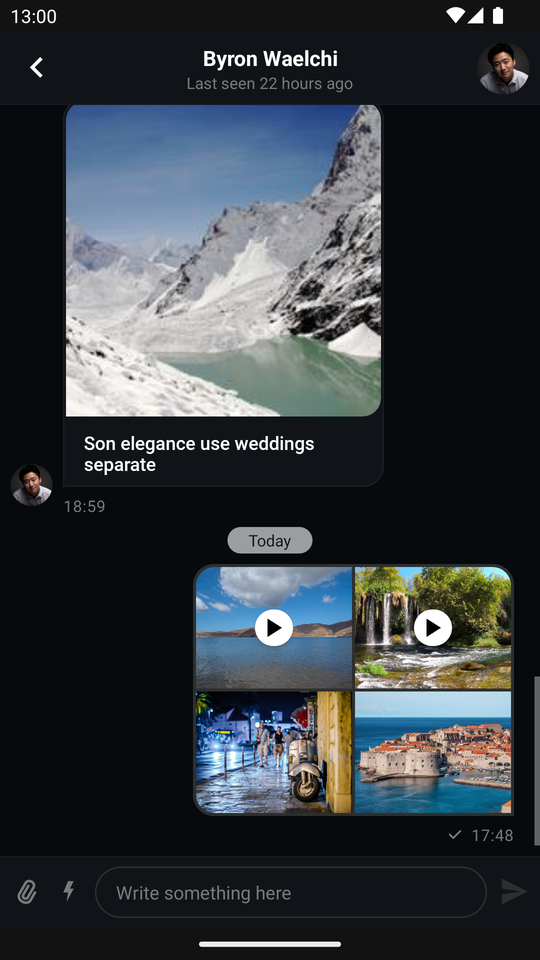 Messages List Video Thumbs enabled Dark Mode