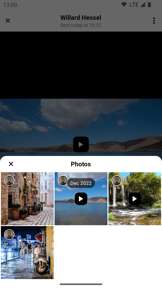 Custom Image and Video Attachment Gallery with Overview Light Mode