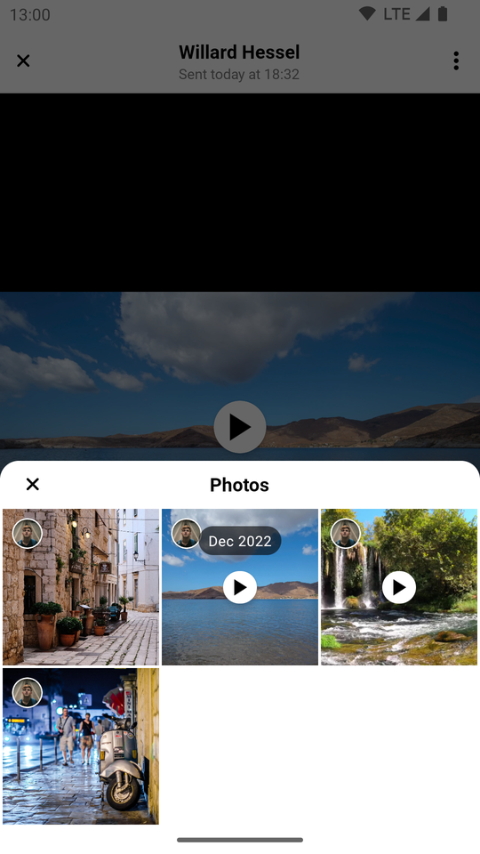 Default Image and Video Attachment Gallery with Overview Light Mode