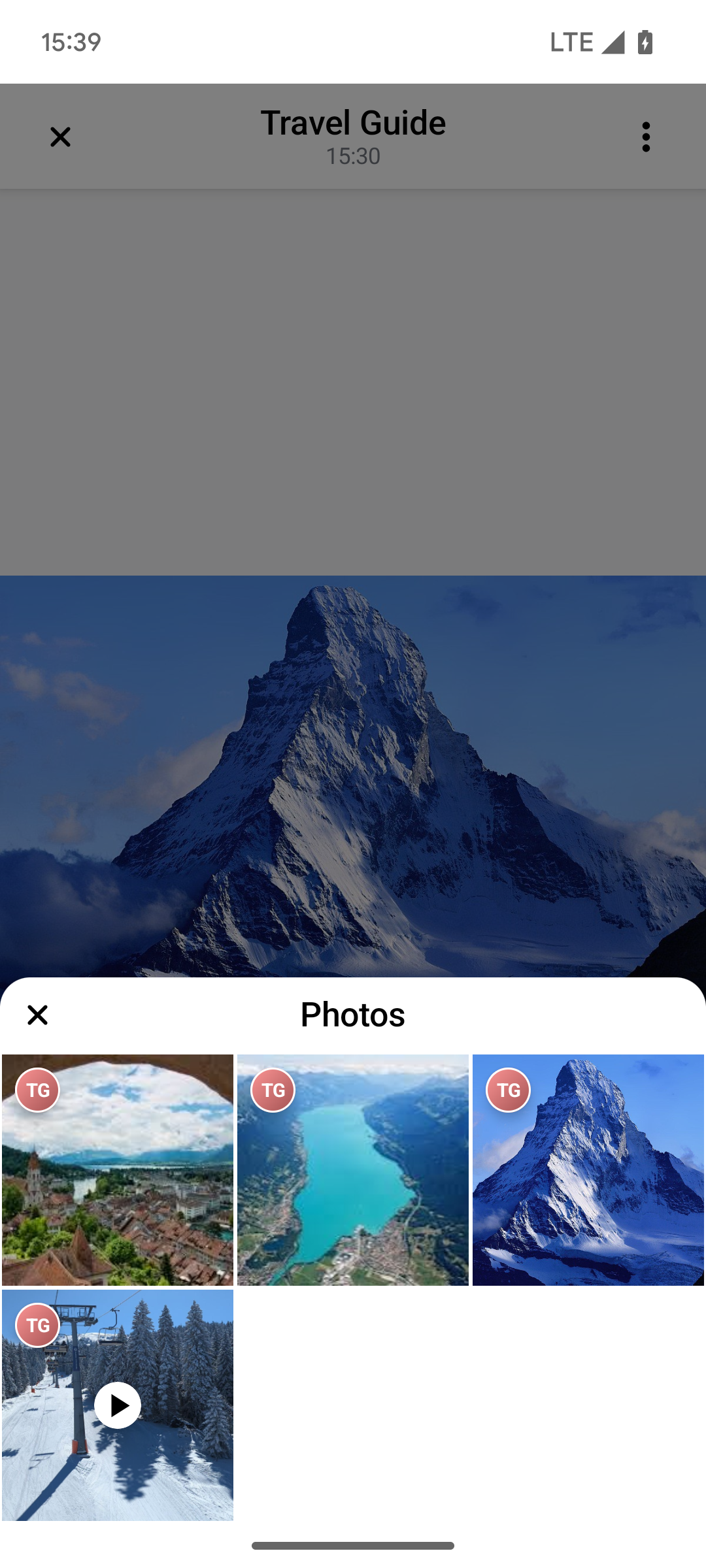 Default Image and Video Attachment Gallery with Overview Light Mode