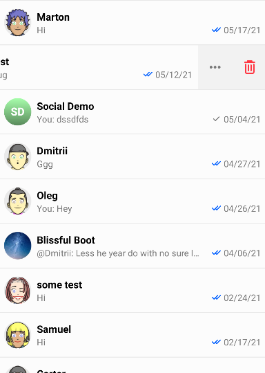The Channel List component