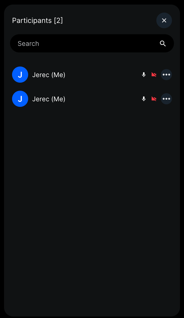 Default UI of call participant list