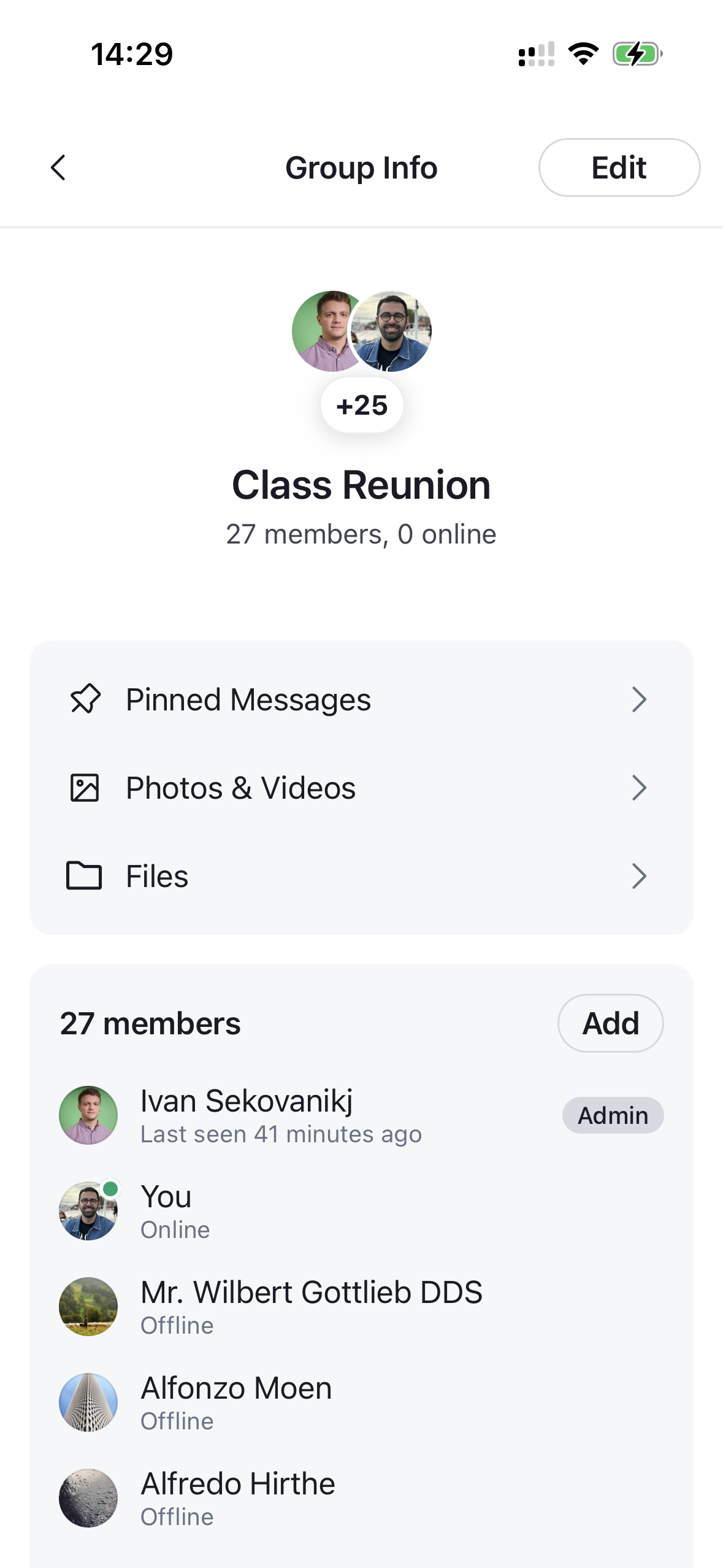 Default navigation rows