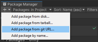 Select "add package from git URL..."