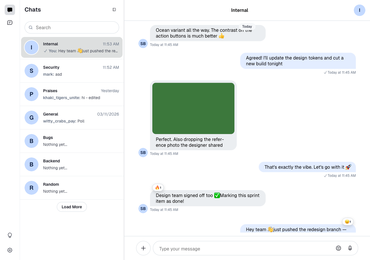 Default Stream Chat React UI