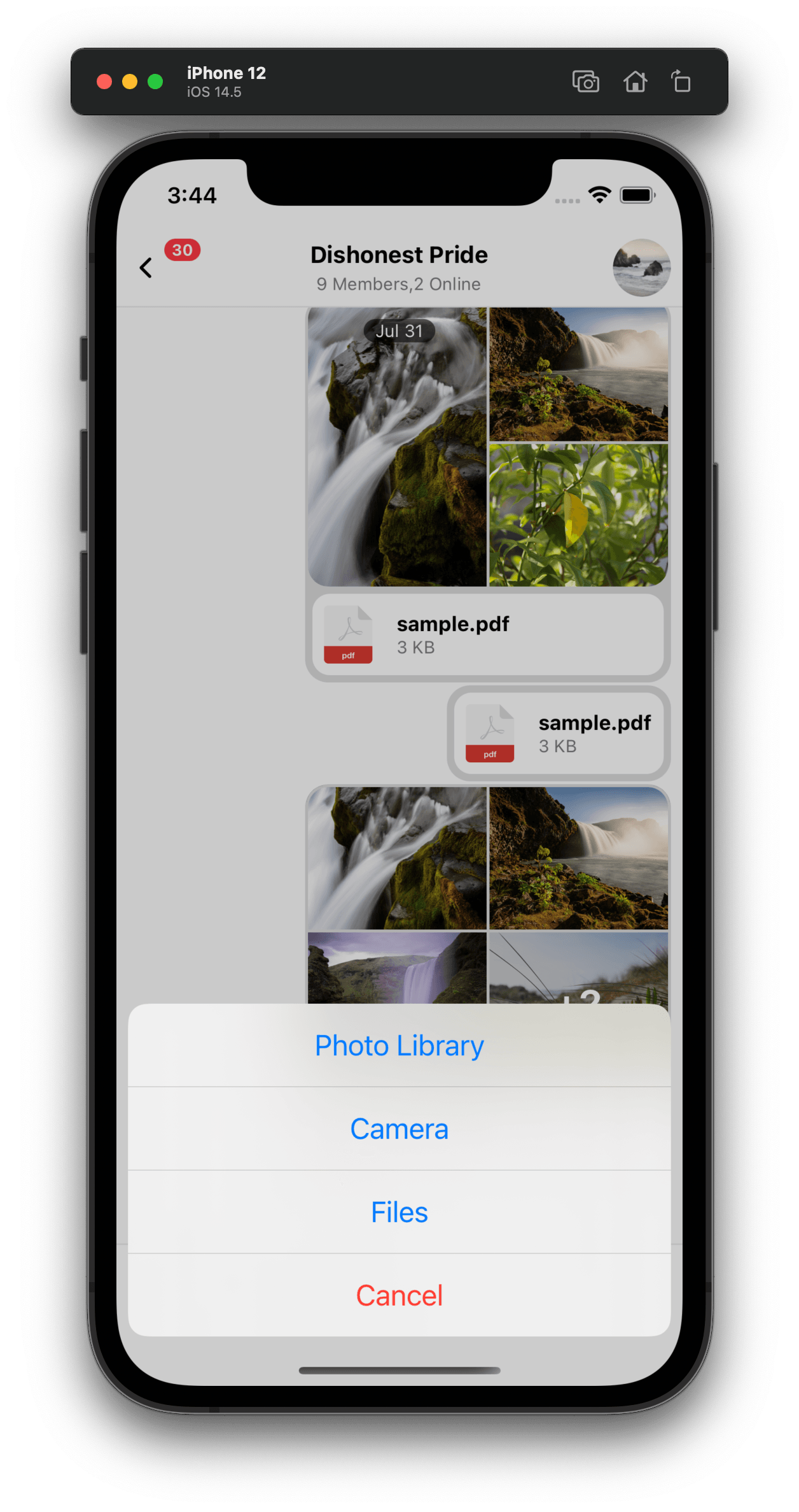 Native Attachment Picker Step 1