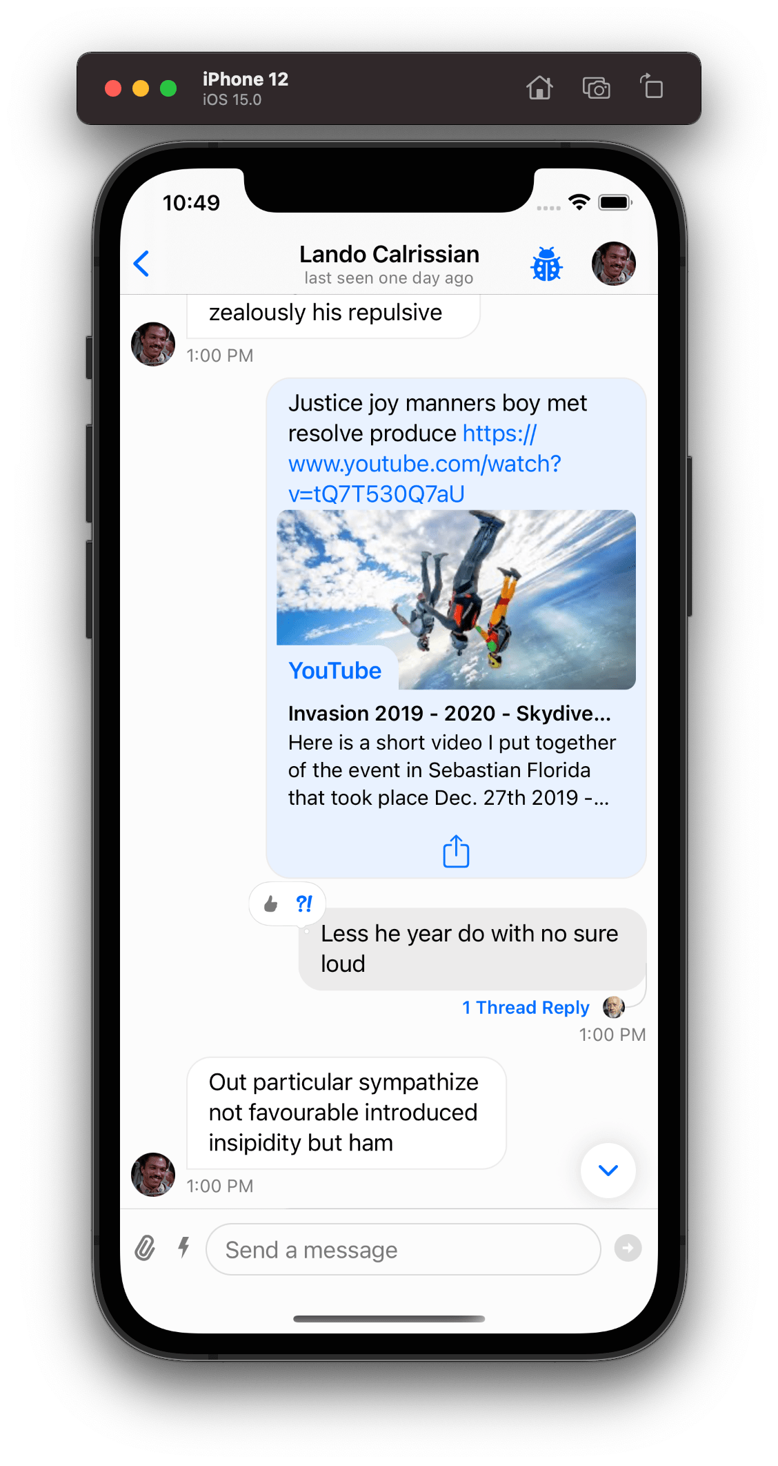 Message Advanced New Button After
