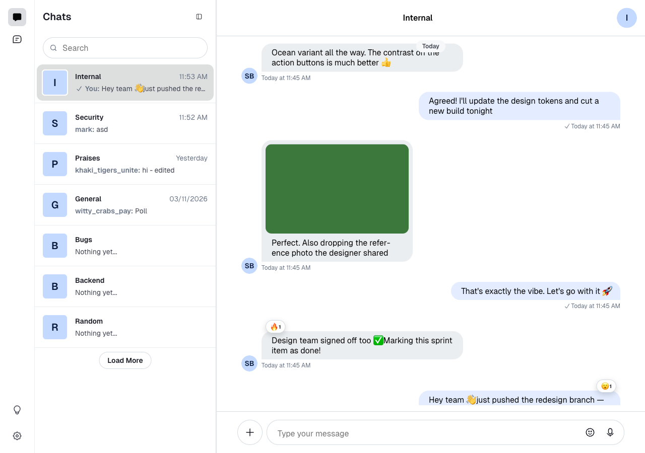 Stream Chat React UI With a Square Theme