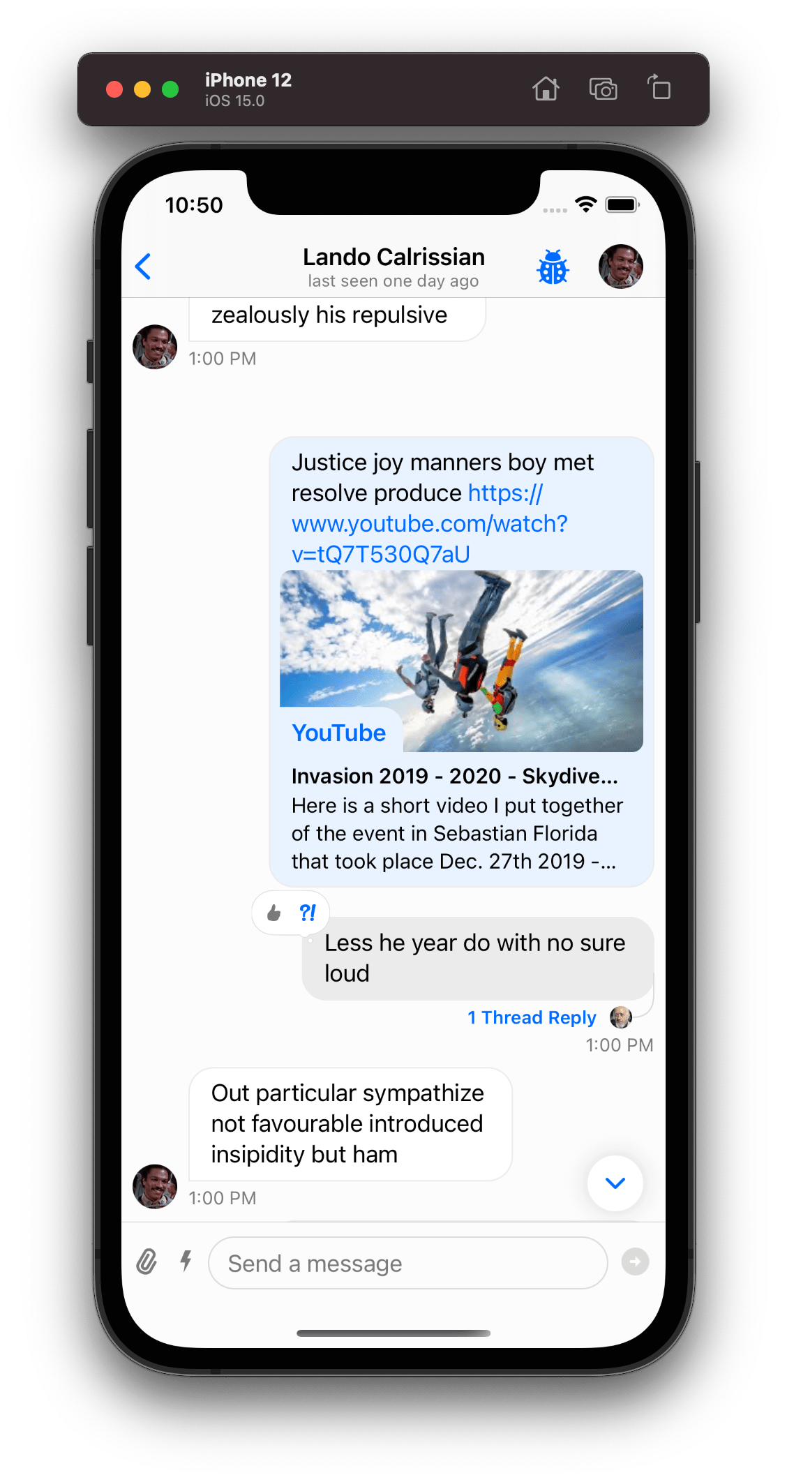 Message Advanced New Button Before