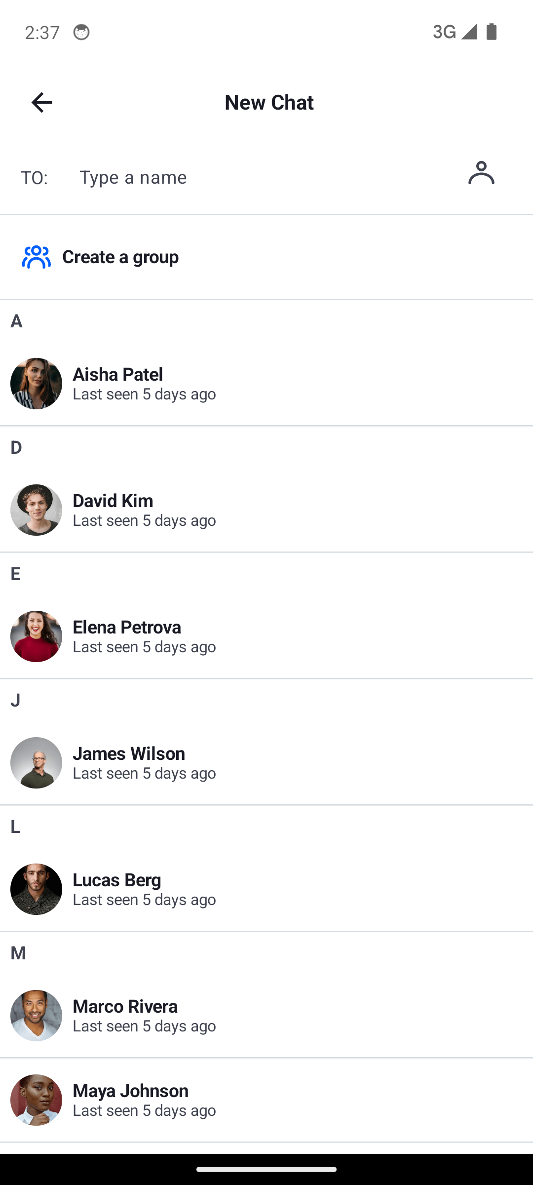 Screenshot showing the UI for searching users