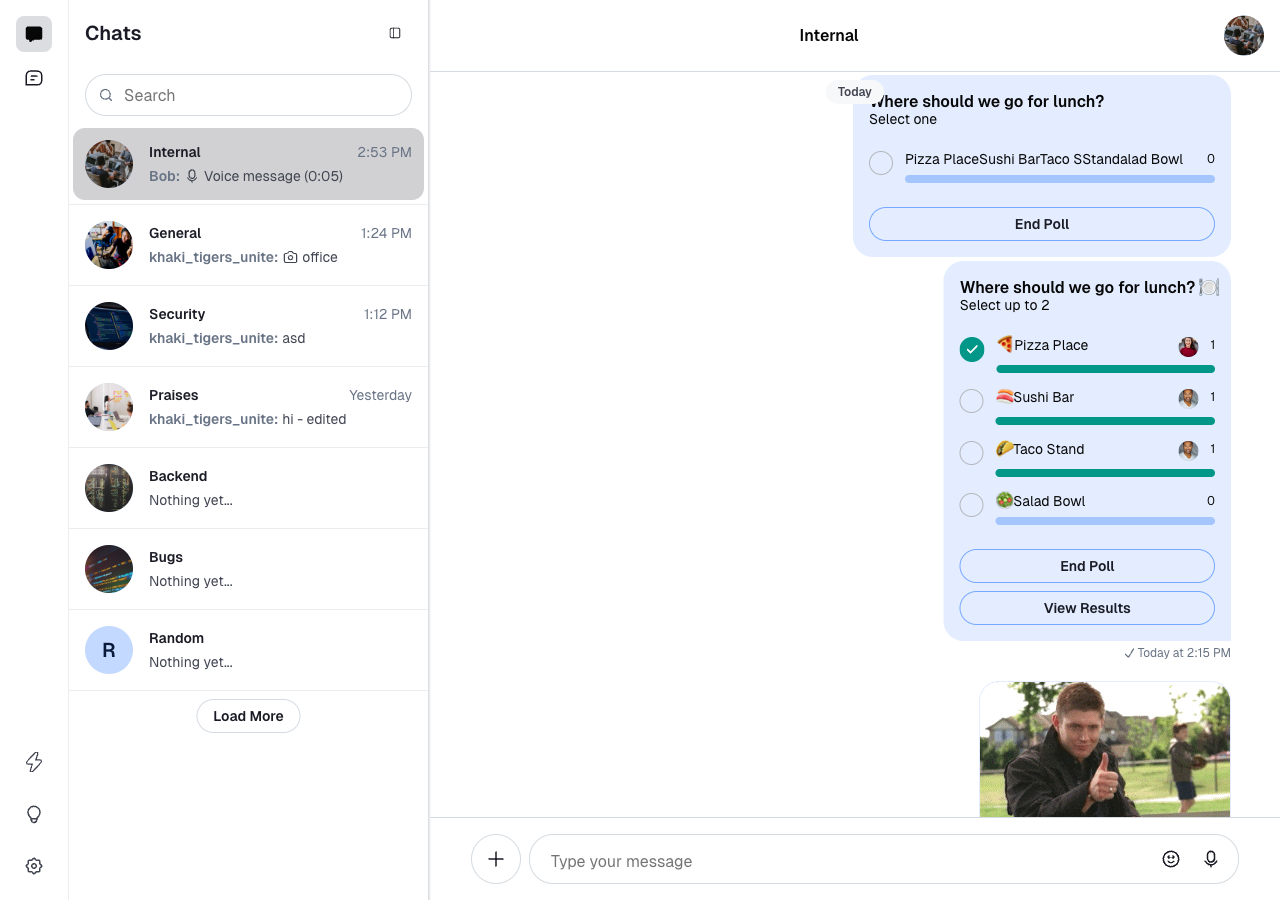 Stream Chat React UI With Custom Avatar Color