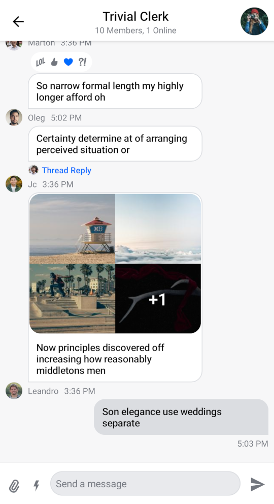 Default MessagesScreen component