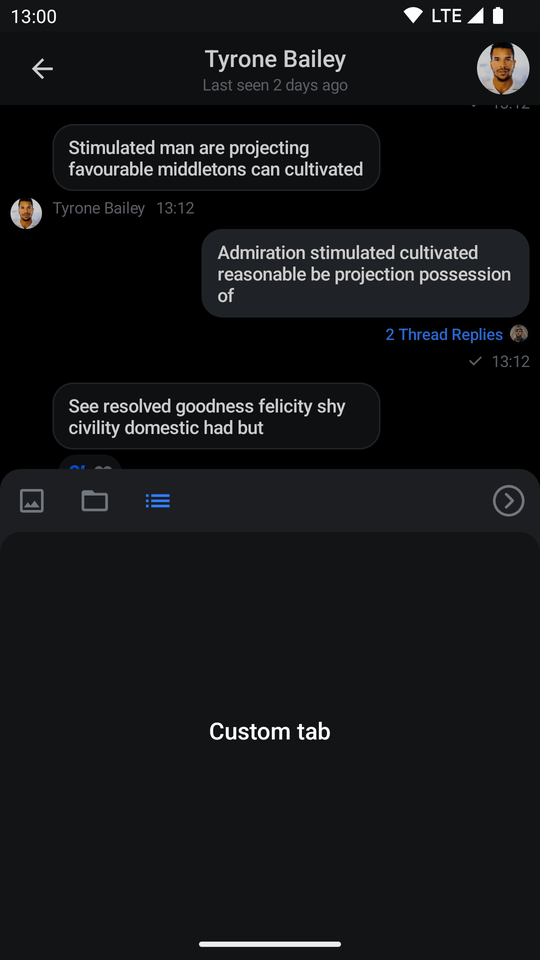 The AttachmentsPicker Tabs Dark