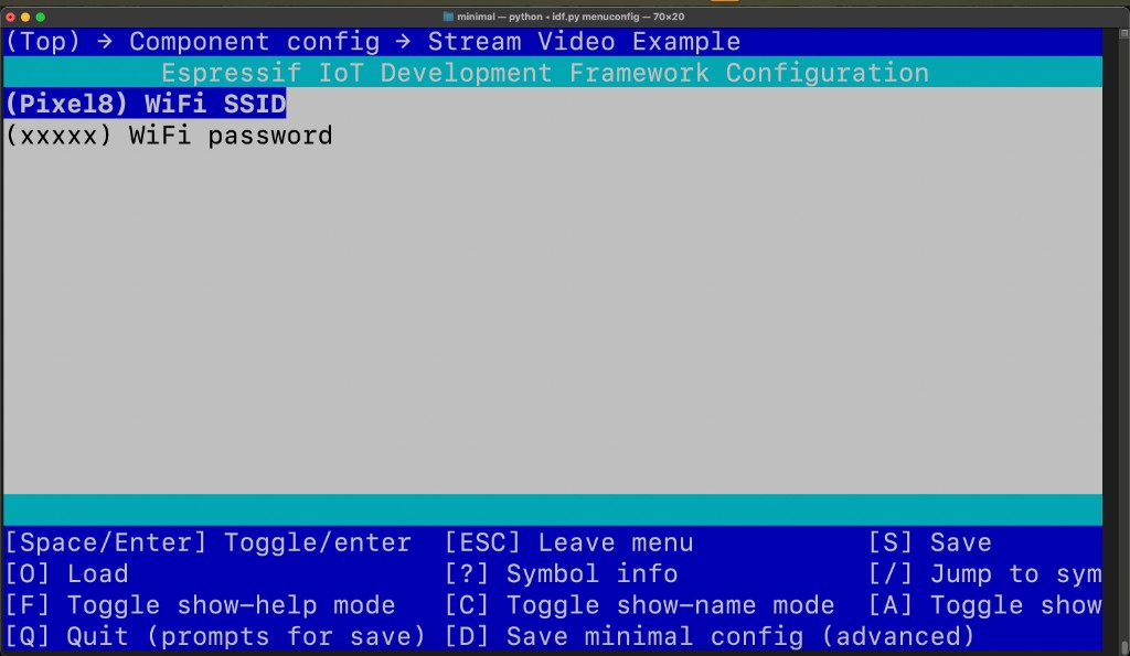 WiFi password configuration