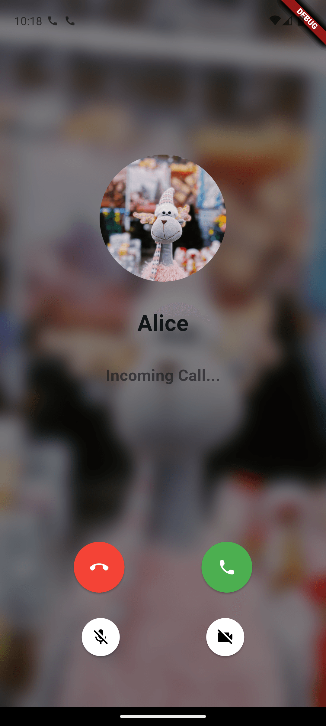 Preview of Incoming Call Screen