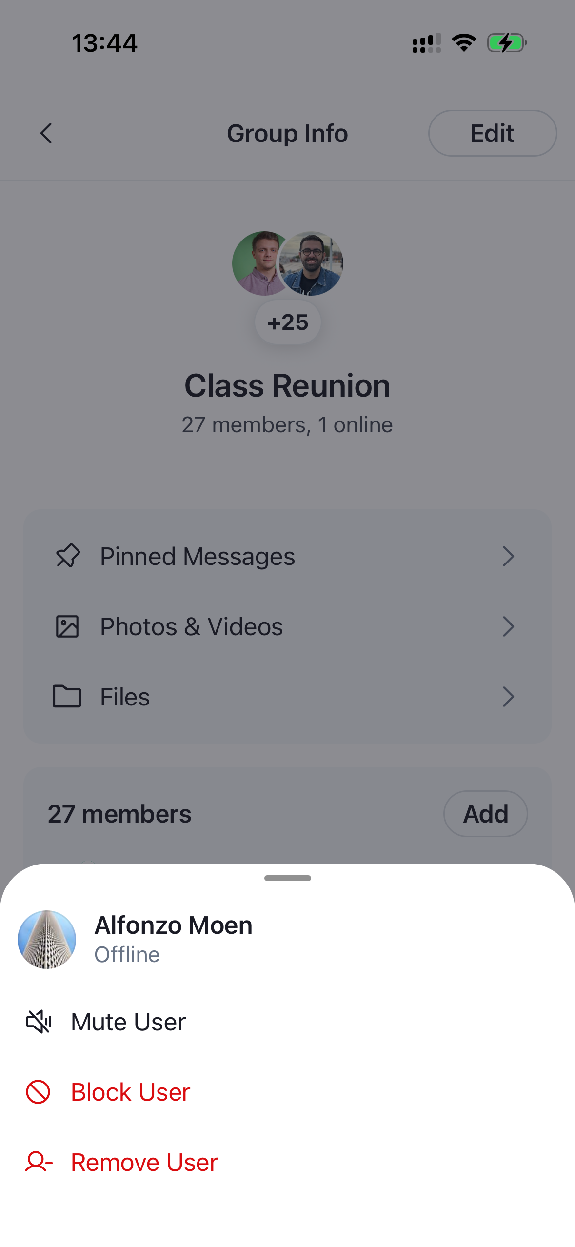 Default member actions