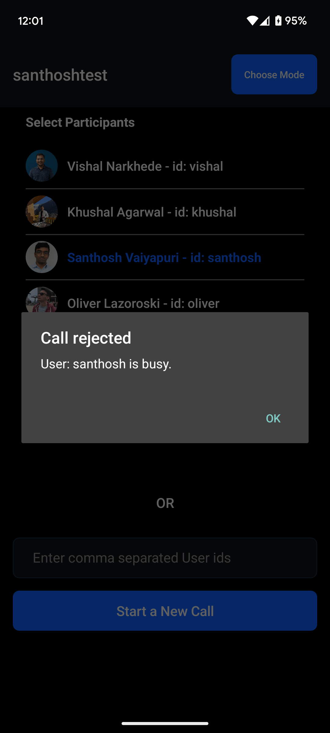 Reject call when busy