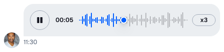 A voice recording playing at x3