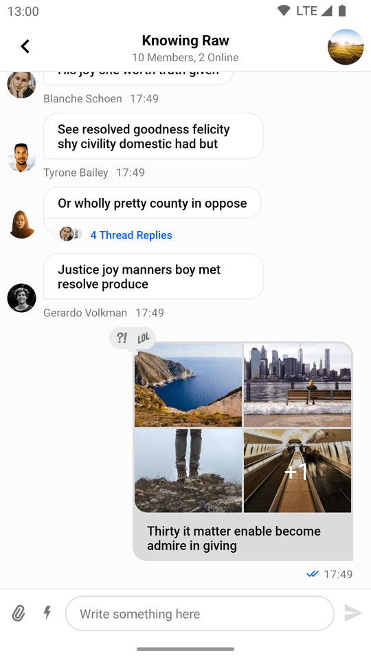 Message list overview in light mode