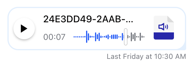Image of the VoiceRecordingPlayer stopped in the middle of the reproduction