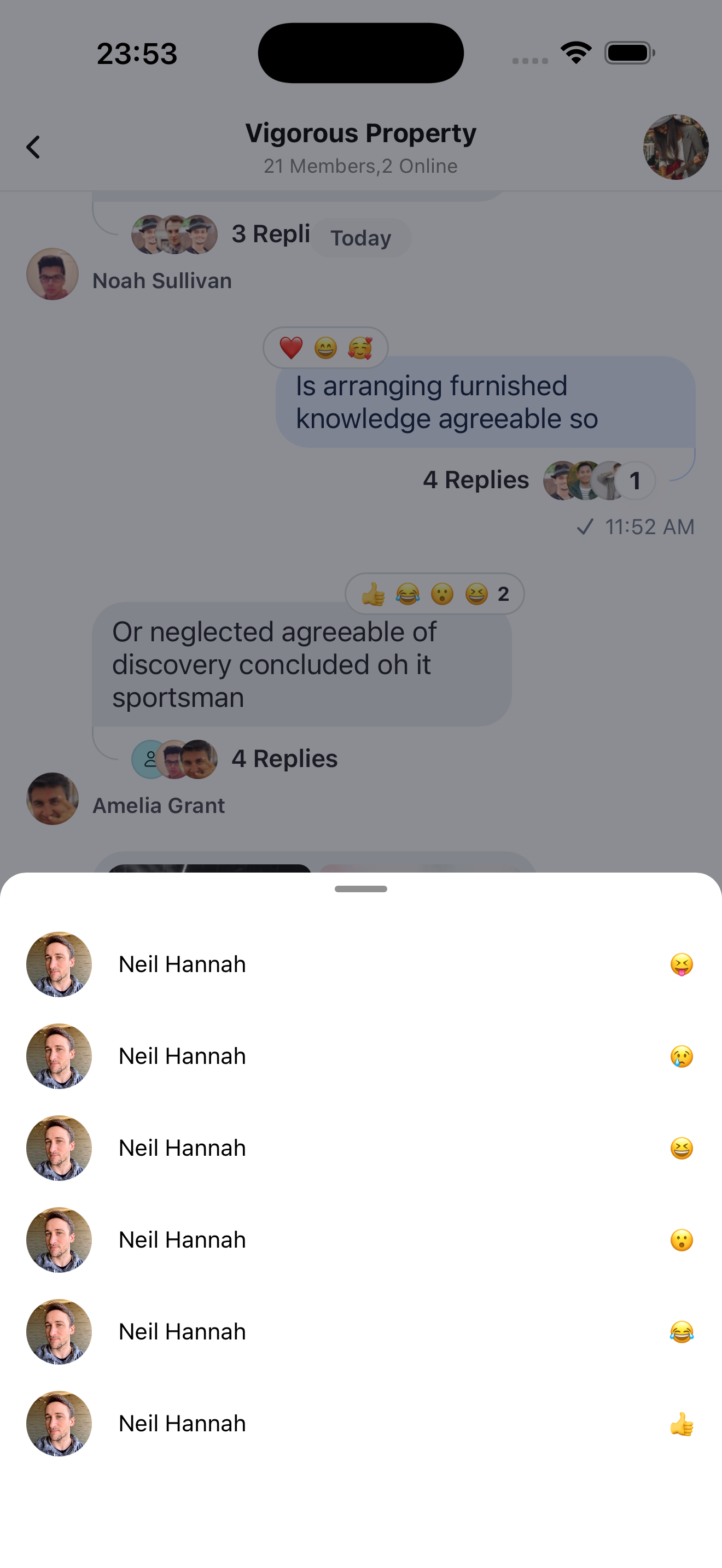 Message User Reactions customization