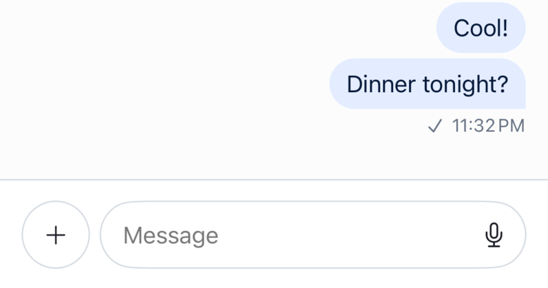 Messages Default Appearance