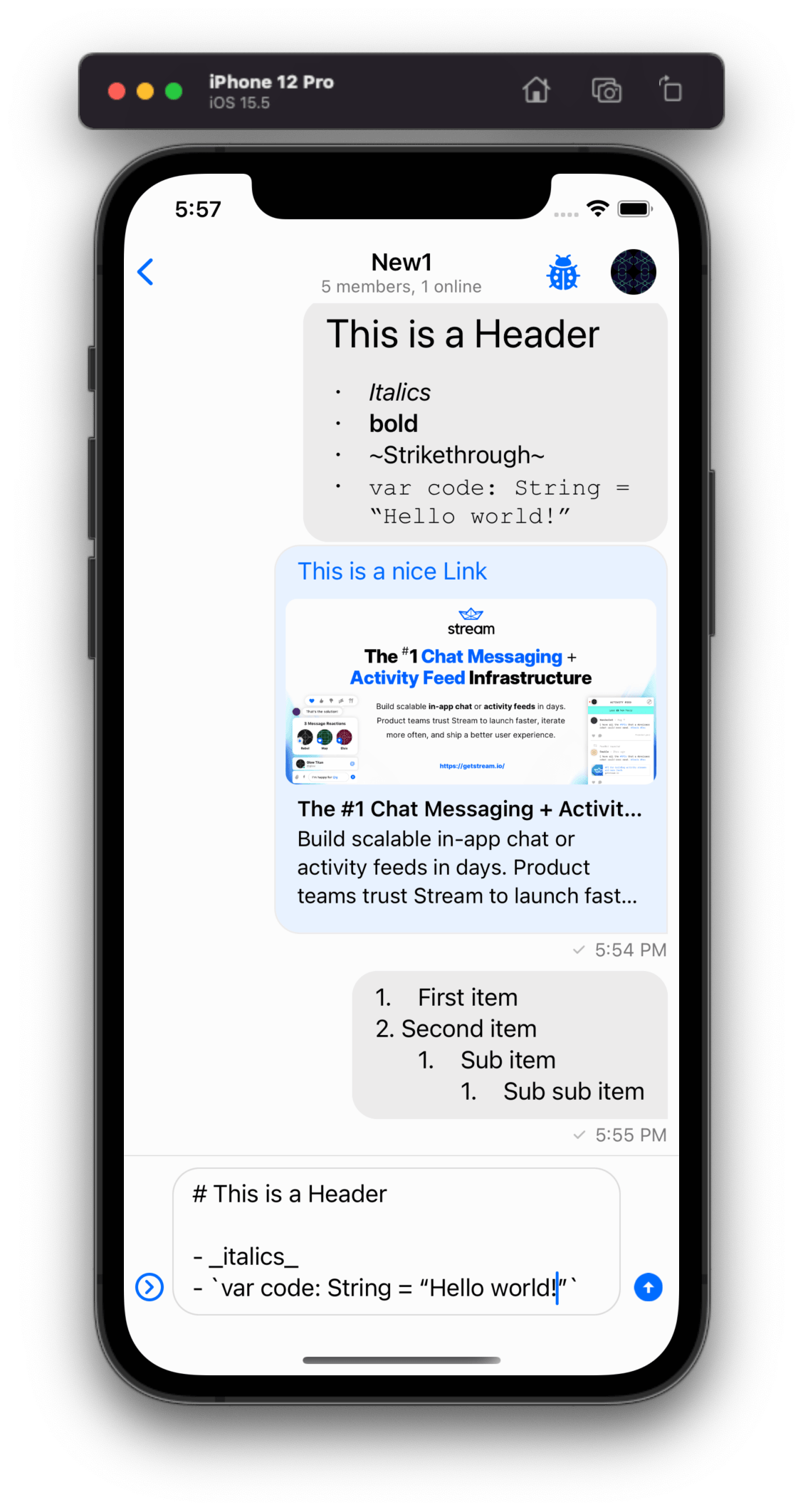 Markdown Formatting