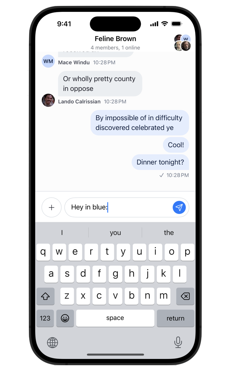Chat UI with default tint color