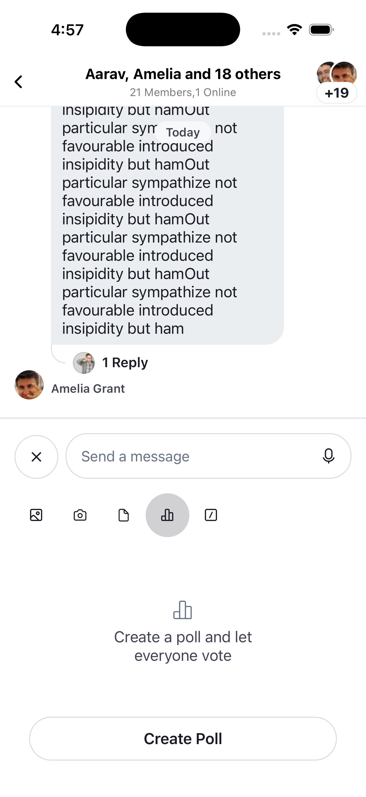 Default poll in message list
