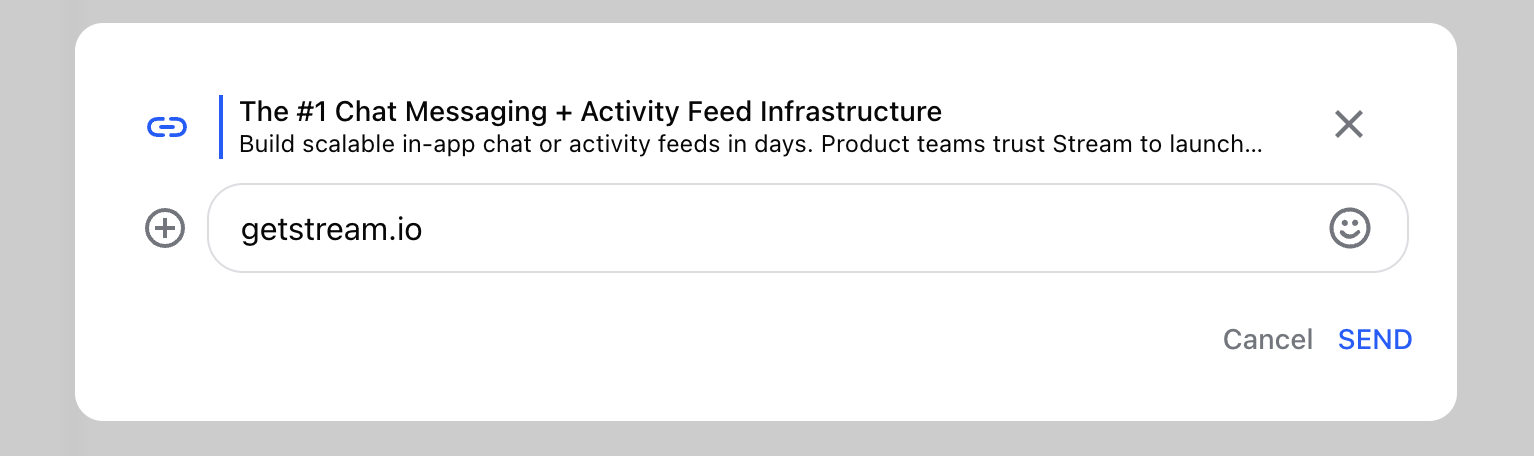 Link Preview Edit Message Form
