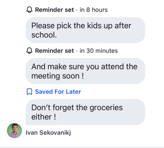 Message Reminder Header