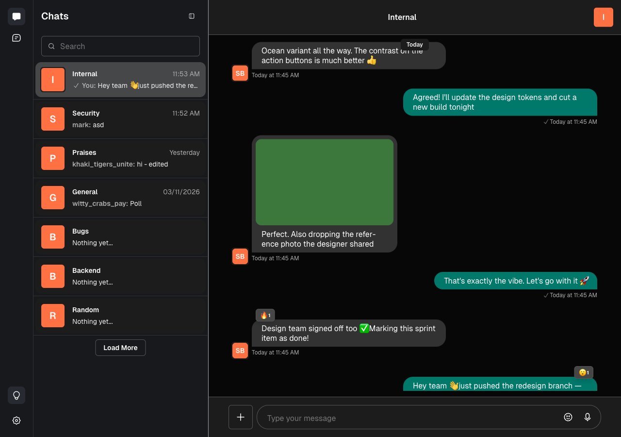 Stream Chat React UI With a Custom Dark Theme