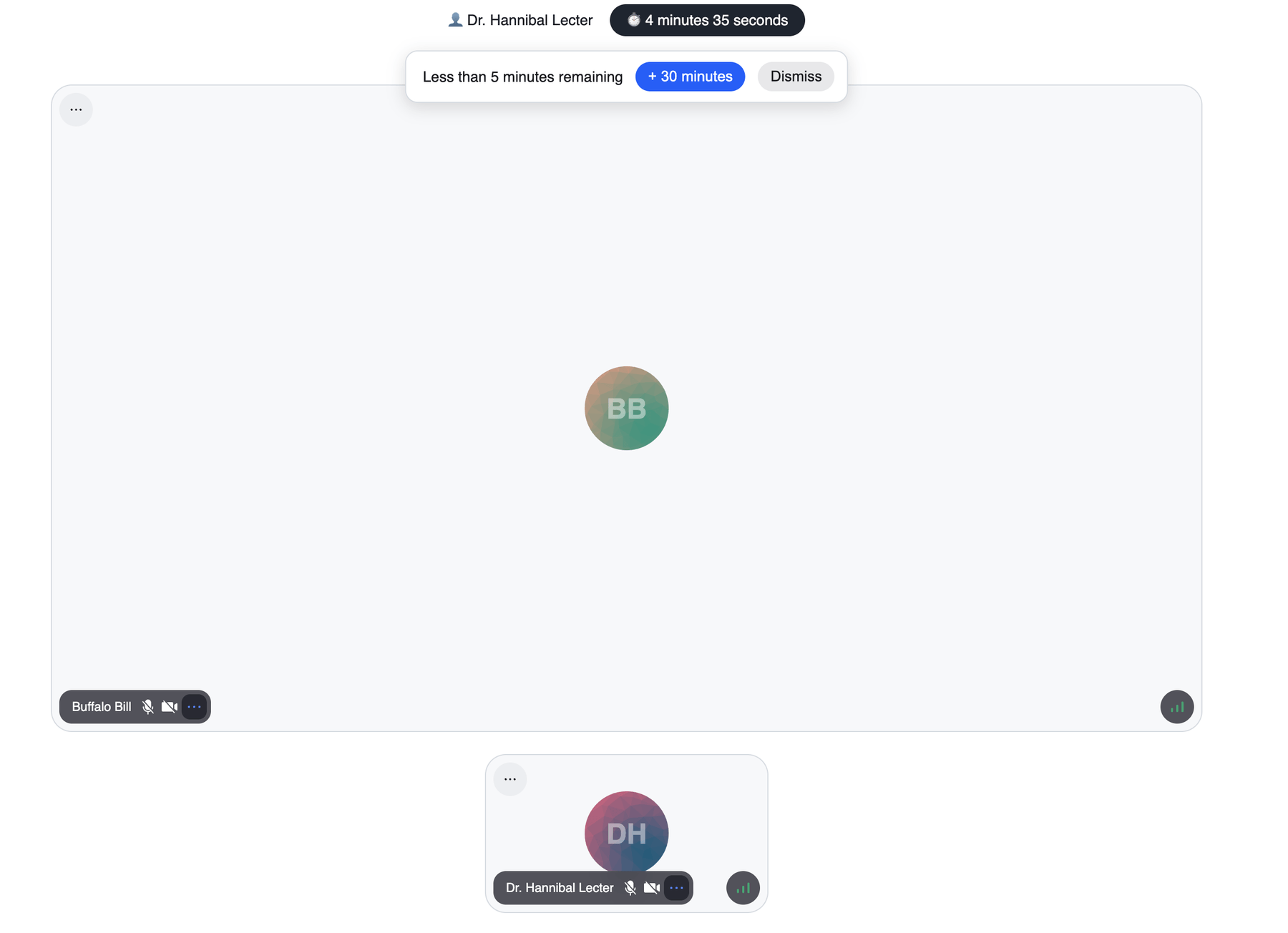 Alert with an option to extend the session by 30 minutes