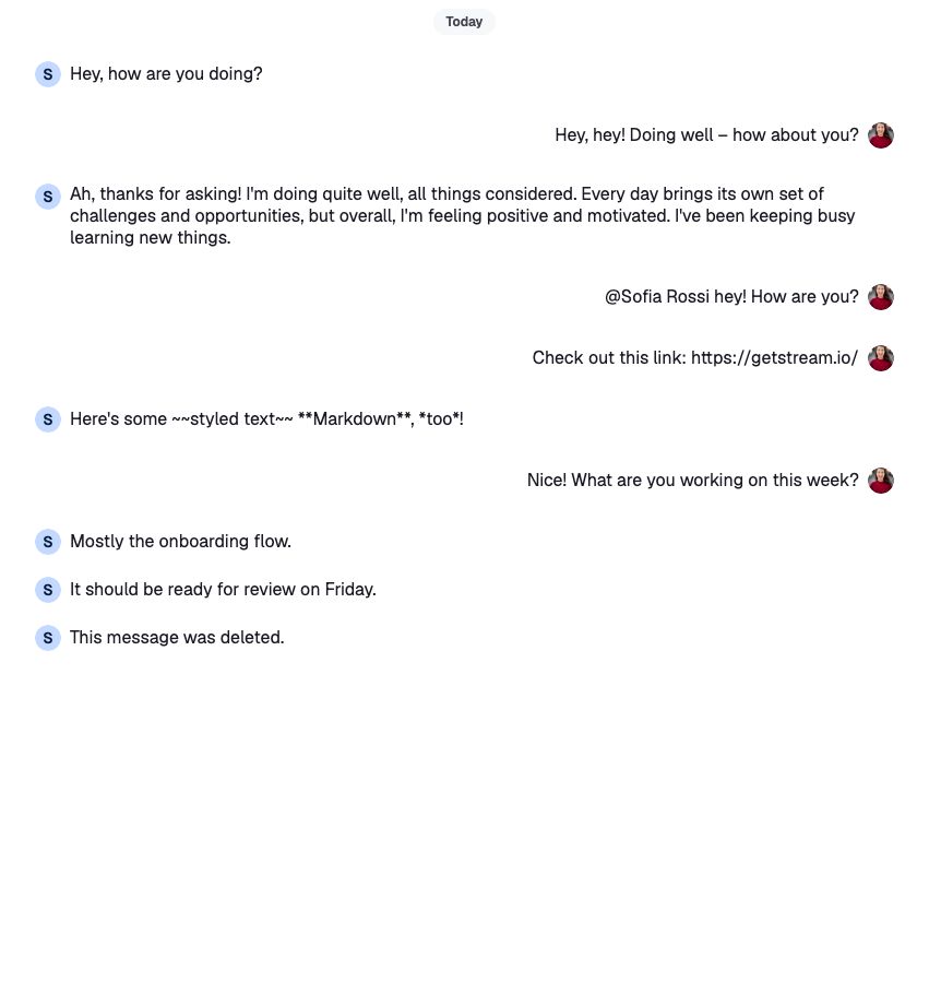 Messages with avatars