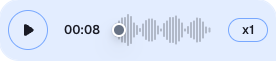 Image of the VoiceRecordingPlayer playing the audio