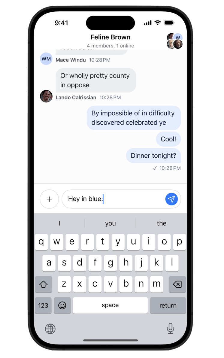 Chat UI with default tint color